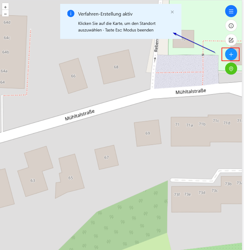 =556x570 Neuen Vorgang erstellen über die Karte