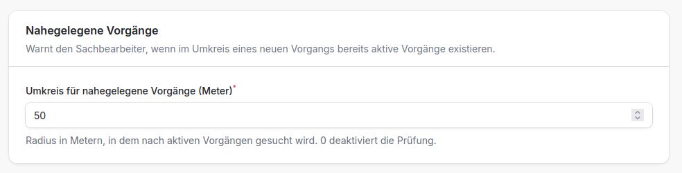 =1000x200 Konfiguration nahegelegene Vorgänge in den Einstellungen