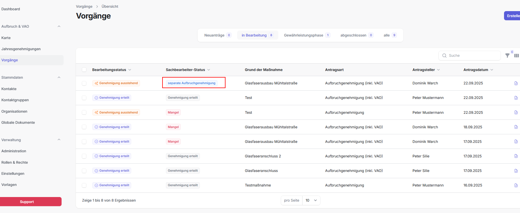 =1501x592 Sb Status in der Listenansicht